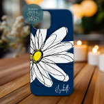 Coque Case-Mate iPhone Daisy tendance Floral Illustration Nom personnalis<br><div class="desc">Une couverture zen et fantaisiste,  hipster.</div>
