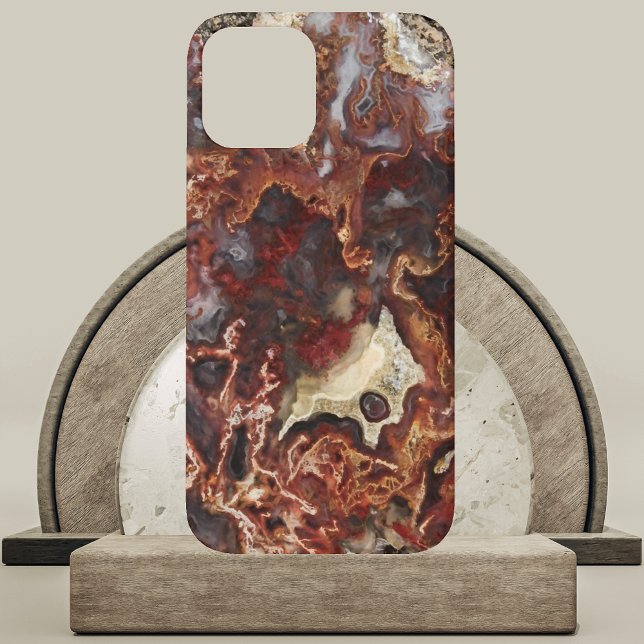 Coques Case-Mate iPhone Dalle de cristal de pierre d'agate de mousse esthé (Créateur téléchargé)