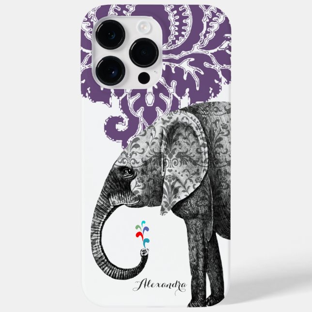 Coques Case-Mate iPhone Damas Eléphant Personnalisé (Verso)