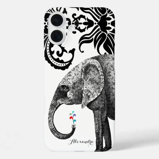 Coques Case-Mate iPhone Damas Eléphant Personnalisé (Verso)