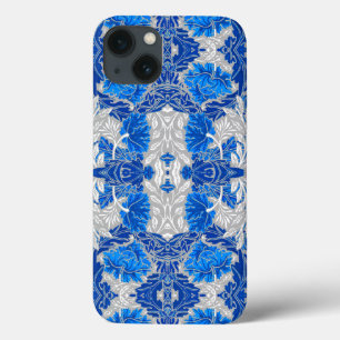 Case-Mate iPhone Case Damas florales, Sapphire bleu et gris