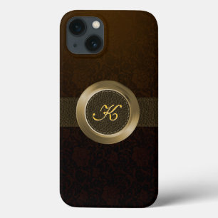 Etui iPhone Case-Mate Damas florales vintages/Cuir élégant/Métal or