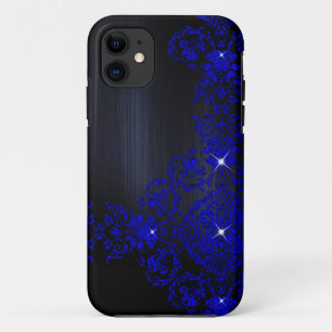Coque iPhone 11 Damas foncé bleu