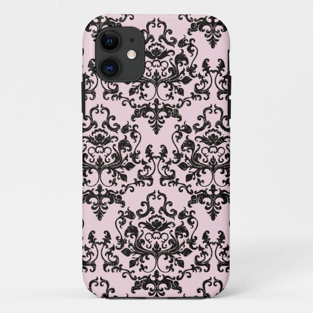 Coques Case-Mate iPhone Damas rose et noir (Dos)