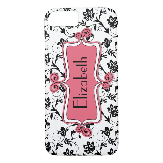Coques Case-Mate iPhone Damas rose personnalisé (Dos)