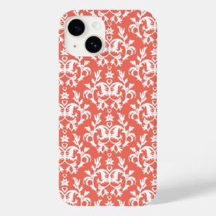 Coque Pour iPhone 14 Damask botanique orange emberglow