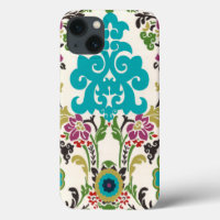 Damask Floral Patterns Plum Turquoise