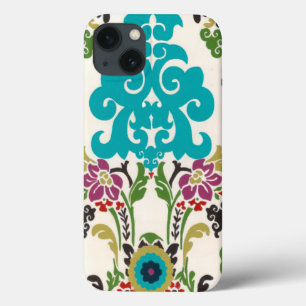 Coque Case-Mate iPhone Damask Floral Patterns Plum Turquoise