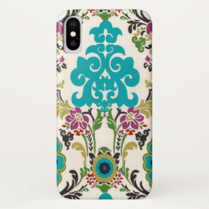 Coque Case-Mate Pour iPhone Damask Floral Patterns Plum Turquoise