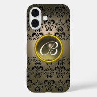 DAMASK GEM MONOGRAM gris noir