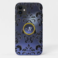 DAMASK GEM MONOGRAM violet foncé