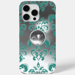 Coque Case-Mate iPhone DAMASK GEM MONOGRAS bleu blanc