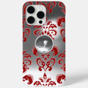 Coque Case-Mate iPhone DAMASK GEM MONOGRAS rouge blanc