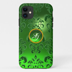 Coque Case-Mate iPhone DAMASK GEM MONOGRAS vert