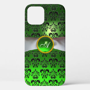 Etui iPhone Case-Mate DAMASK GIRLY MONOGRAM vert ruban blanc