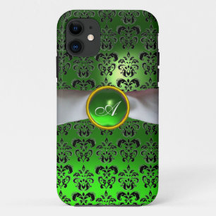 Etui iPhone Case-Mate DAMASK GIRLY MONOGRAM vert ruban blanc