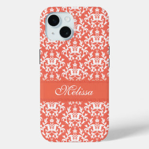 Coque Case-Mate iPhone Damask orange emberglow name