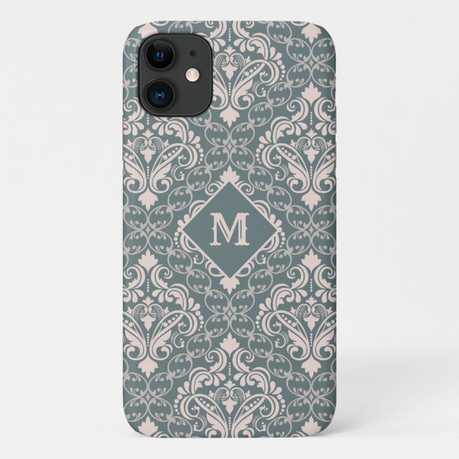 Coques Case-Mate iPhone Damask Patch personnalisé monogramme cas de téléph (Dos)