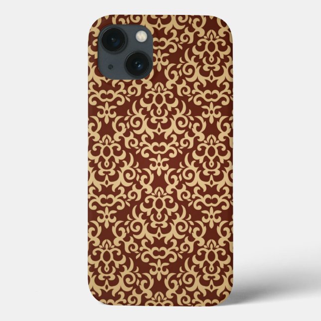 Coques Case-Mate iPhone Damask pattern on gradient background (Verso)