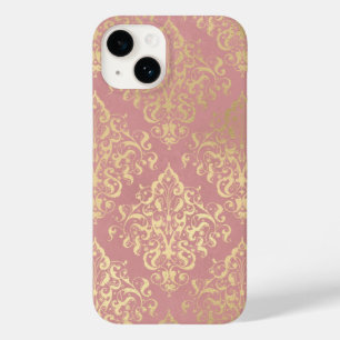 Coque Case-Mate iPhone Damask rose et or élégant vintage victorien