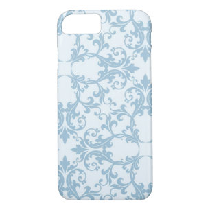 Coques Pour iPhone Damassé bleu-clair