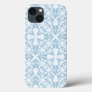 iPhone 13 Case Damassé bleu-clair