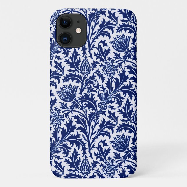 Coques Case-Mate iPhone Damassé de chardon William Morris, bleu cobalt et  (Dos)