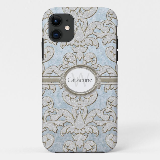 Coques Case-Mate iPhone Damassé de feuille florale d'étincelle d'Iphone 5 (Dos)