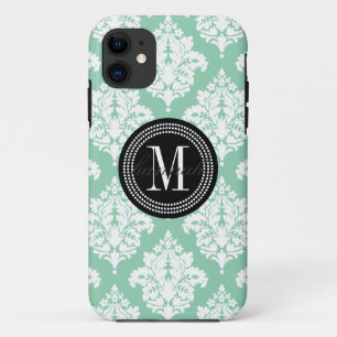 Etui iPhone Case-Mate Damassé élégante de menthe d'obscurité