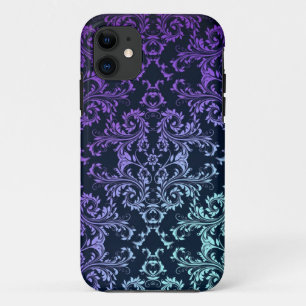 Case-Mate iPhone Case Damassé Fantaisie Bleu sarcelle Violet Noir