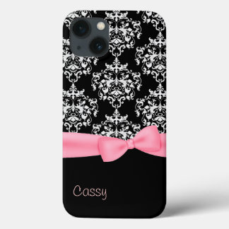 Case-Mate iPhone Case Damassé noir et blanc chic