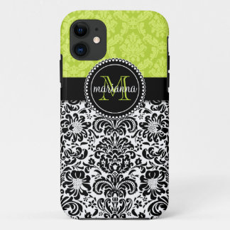 Case-Mate iPhone Case Damassé noire verte élégante personnalisée