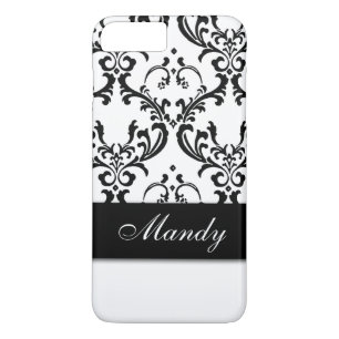 COQUE Case-Mate POUR iPhone DAMASSÉ VINTAGE NOIRE GIRLY VOTRE NOM