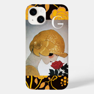 COQUE Case-Mate iPhone DAME AU MONOGRAMME DE ROSE ROUGE