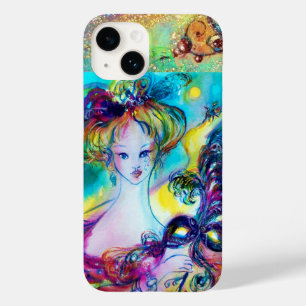 Coque Pour iPhone 14 DAME AVEC MASQUE FEATHEREE Vénitien Masquerade Nui