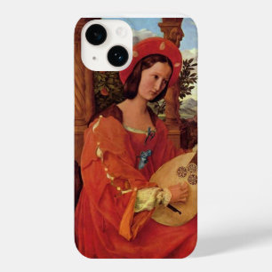 Coque Case-Mate iPhone Dame de la Renaissance en rouge jouant à la lite