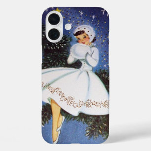 Coque Pour iPhone 16 Plus Dame de Noël rétro vintage