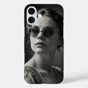 Coque Pour iPhone 16 Plus Dame victorienne avec lunettes de soleil Art