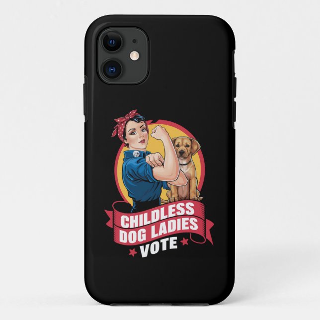 Coques Case-Mate iPhone Dames de chats sans enfants votent chien The Rivet (Dos)