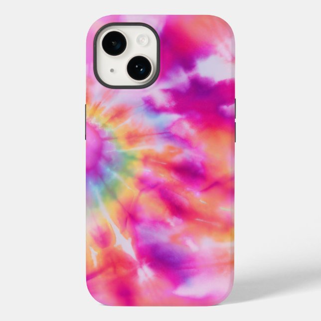 Coques Case-Mate iPhone Dames ou Filles Motif Tie Dye rose (Verso)