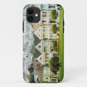 Coque Case-Mate Pour iPhone Dames peintes, maisons victoriennes et horizon