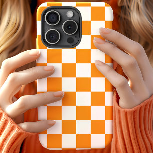 Case-Mate iPhone Case Damier à carreaux orange et blanc
