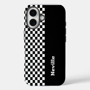 Coque Pour iPhone 16 Damier bicolore personnalisé