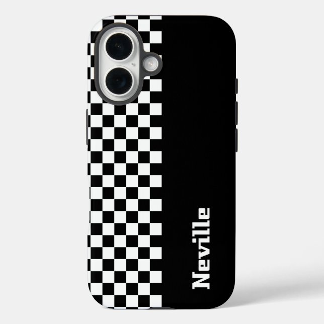 Coques Case-Mate iPhone Damier bicolore personnalisé (Verso)