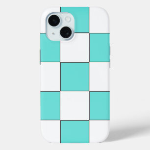 Coque Case-Mate iPhone Damier Cyan Vert