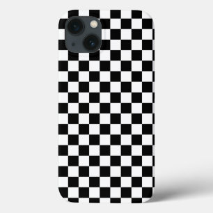Etui iPhone 13 Damier noir et blanc
