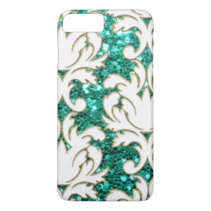 Coques Pour iPhone Damier Pailleur Turquoise