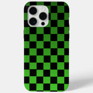 Coque Case-Mate iPhone Damier rétro noir et vert esthétique