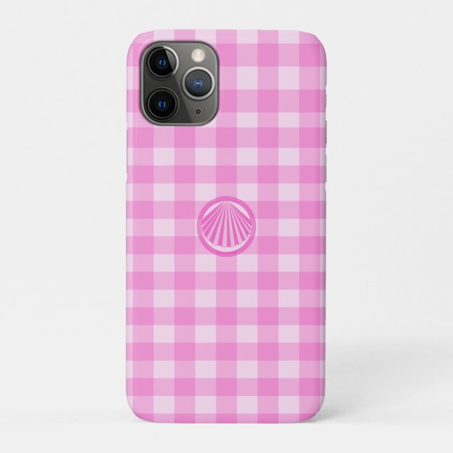 Coques Case-Mate iPhone Damier rose avec coquillage- (Dos)
