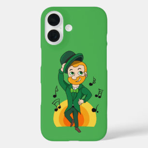 Coque Pour iPhone 16 Dancing leprechaun, dessin animé de la Saint Patri